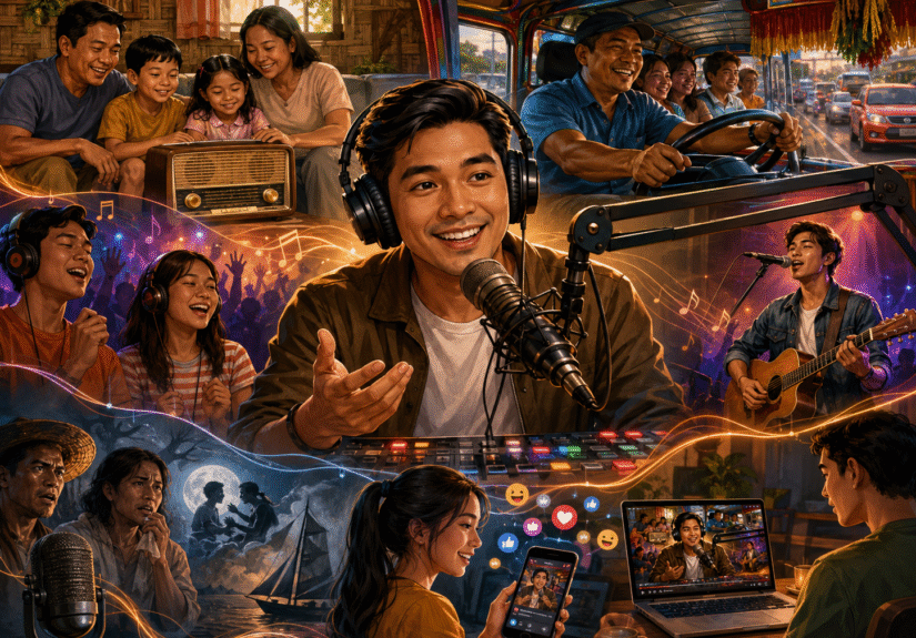 Cheerful atmosphere in the community radio studio