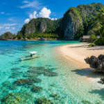 Serene tropical beach view