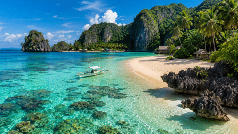 Serene tropical beach view