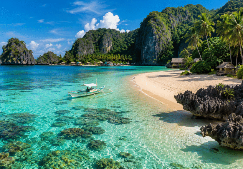 Serene tropical beach view