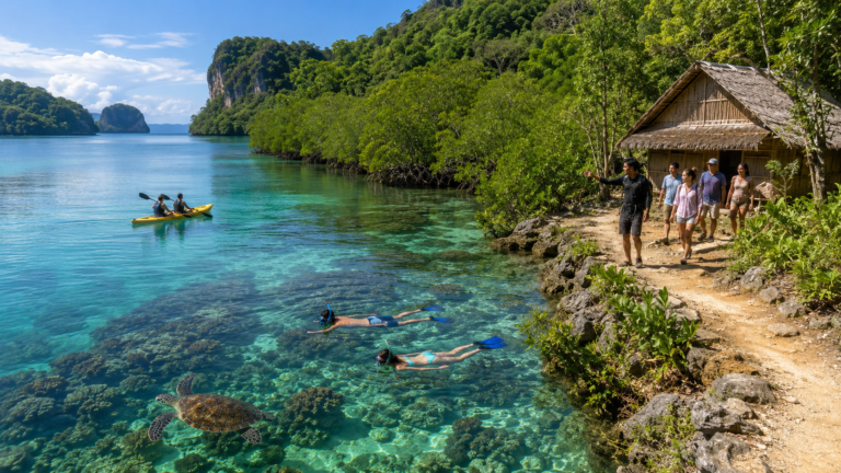 The beauty of tropical nature on the beach