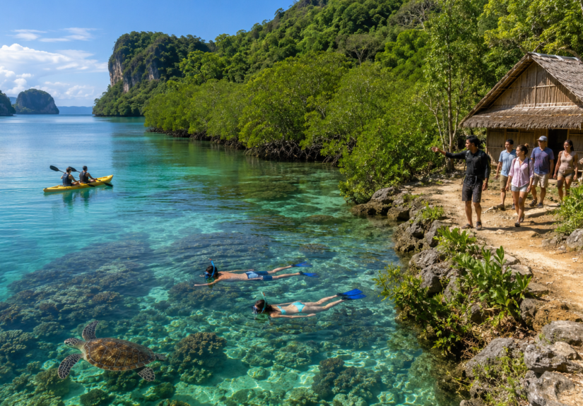 The beauty of tropical nature on the beach