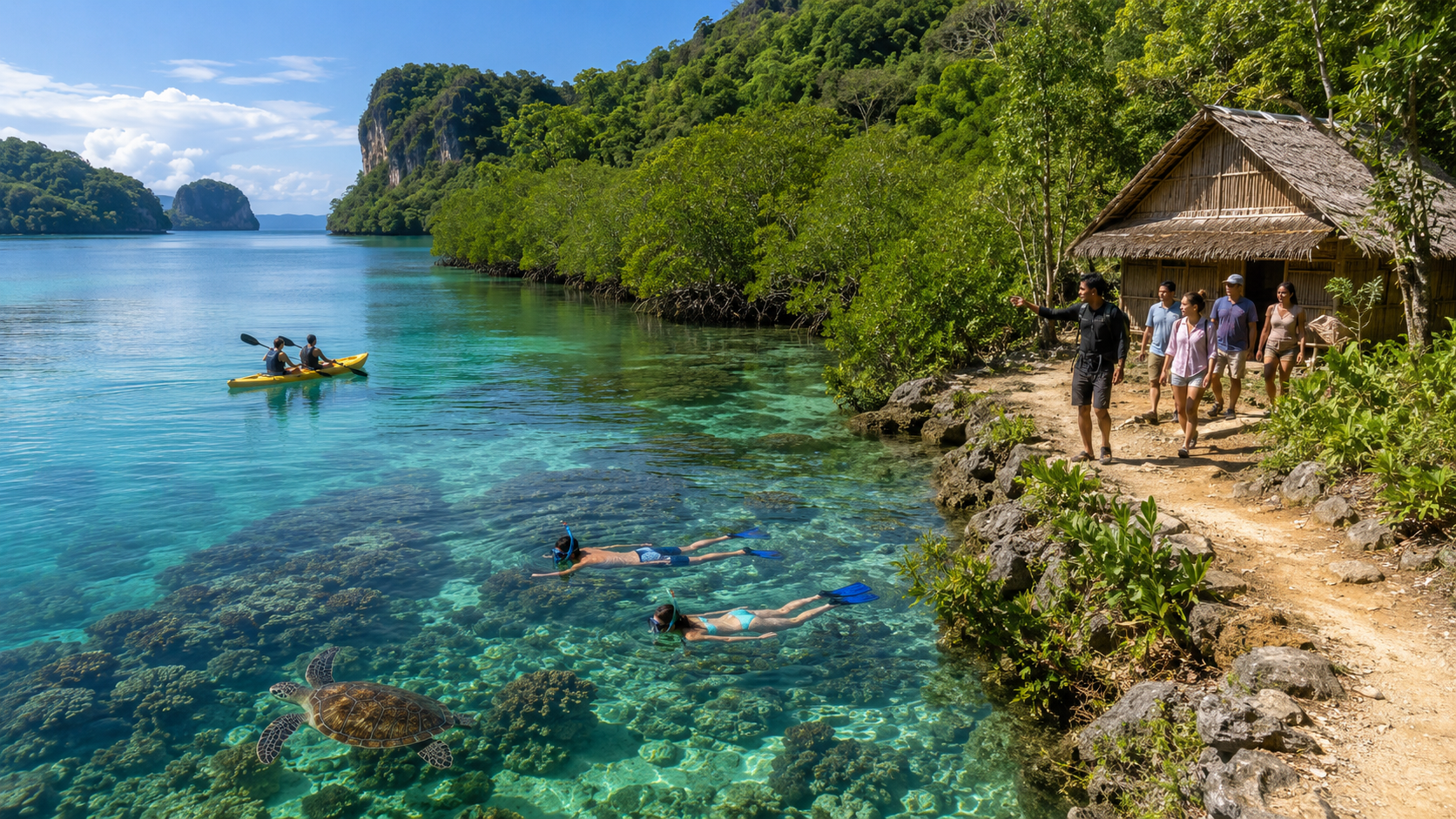 The beauty of tropical nature on the beach
